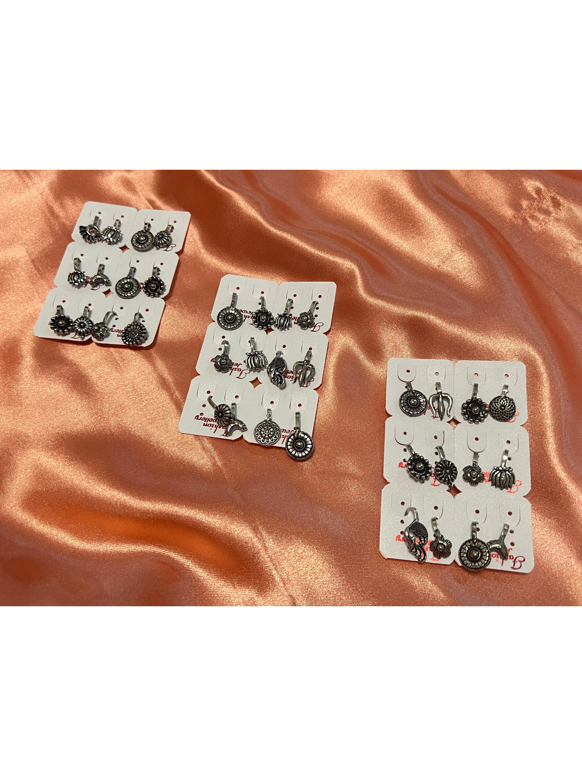 Oxidised Silver Nose Pin Collection | Antique Silver Indian Nose pins