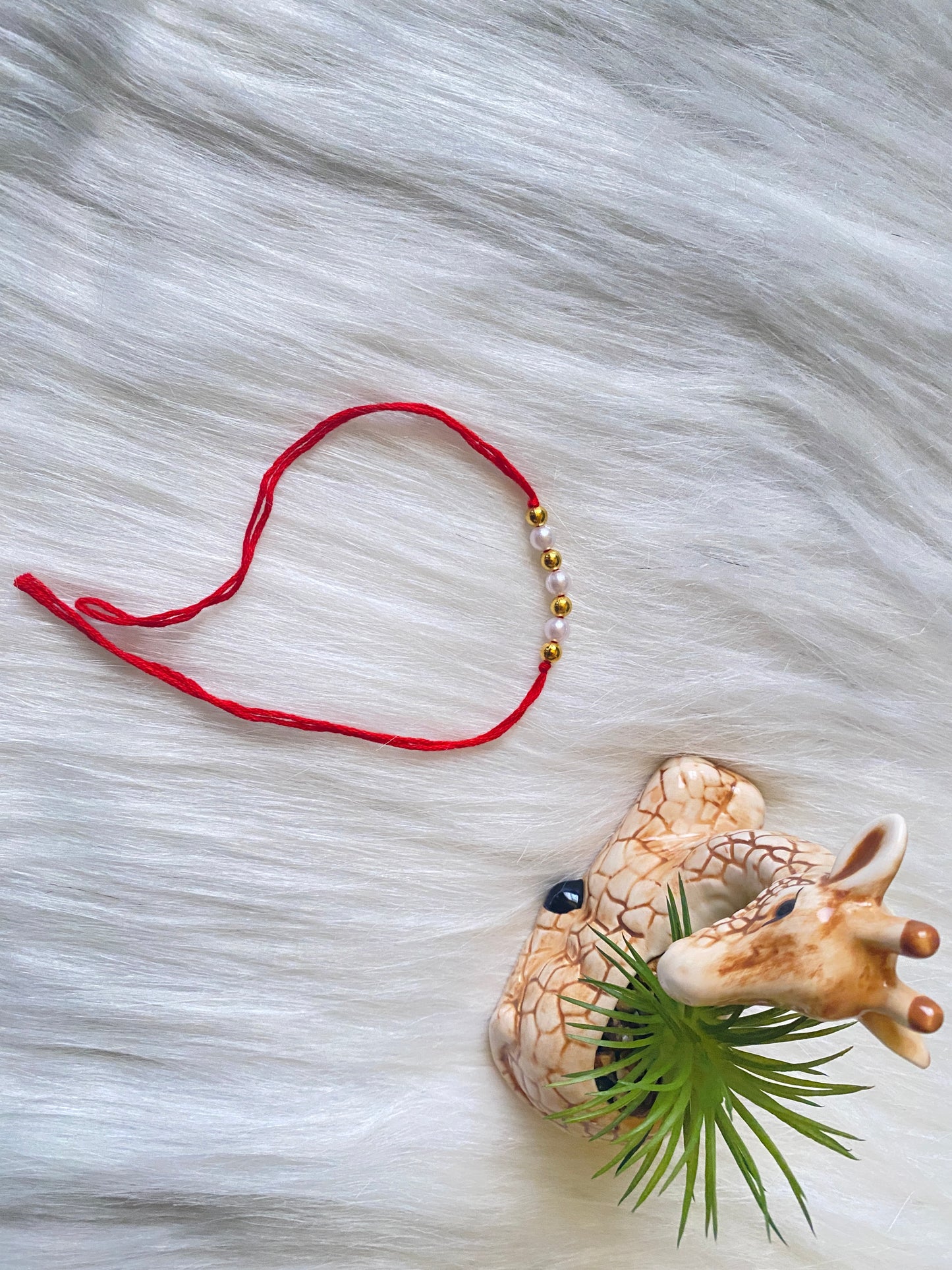 Gold and White Bead Rakhi (Pack of 12)