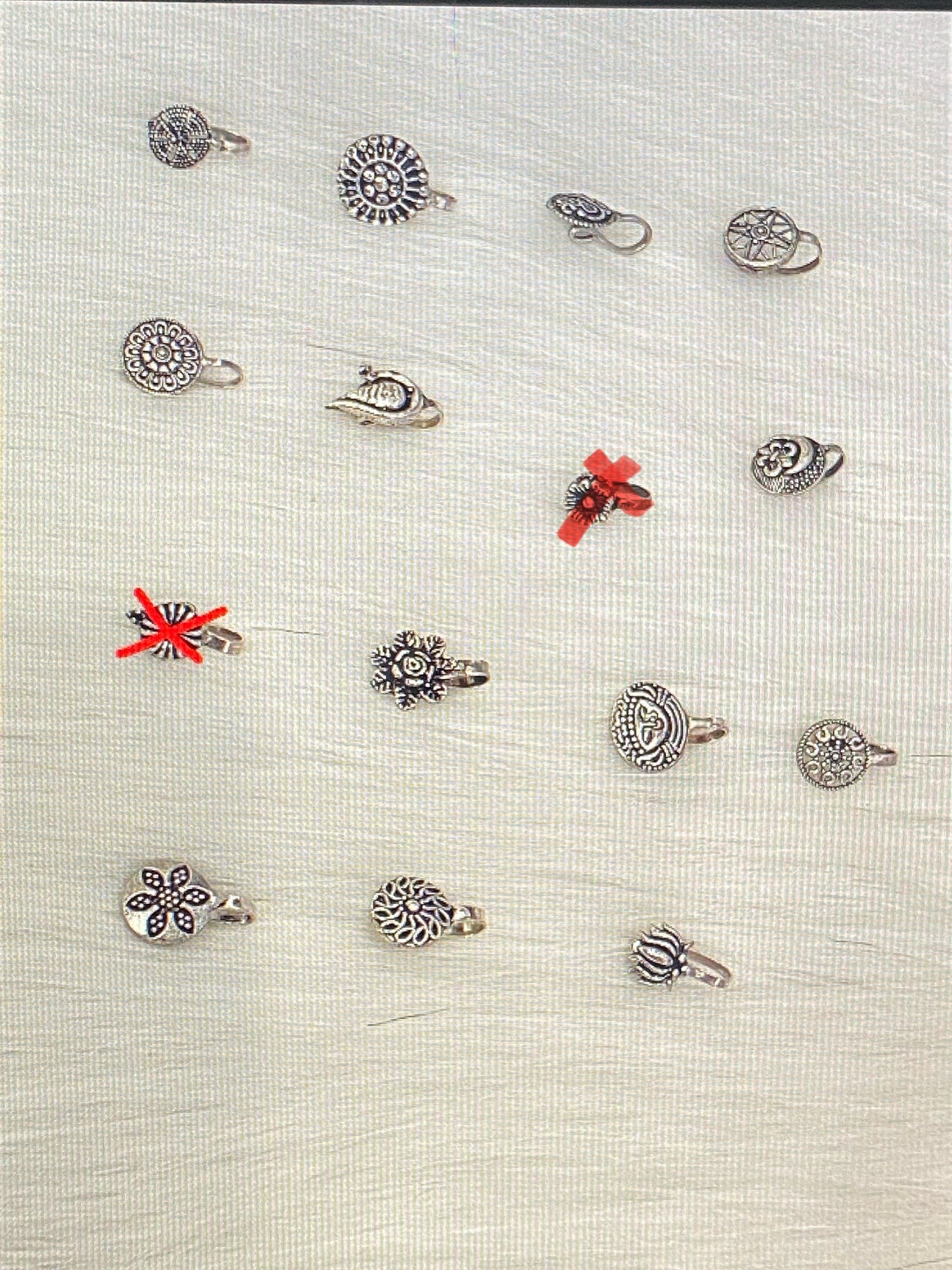 OXIDISED NAVRATRI NOSE PINS/RINGS clip on/ non pierced ring