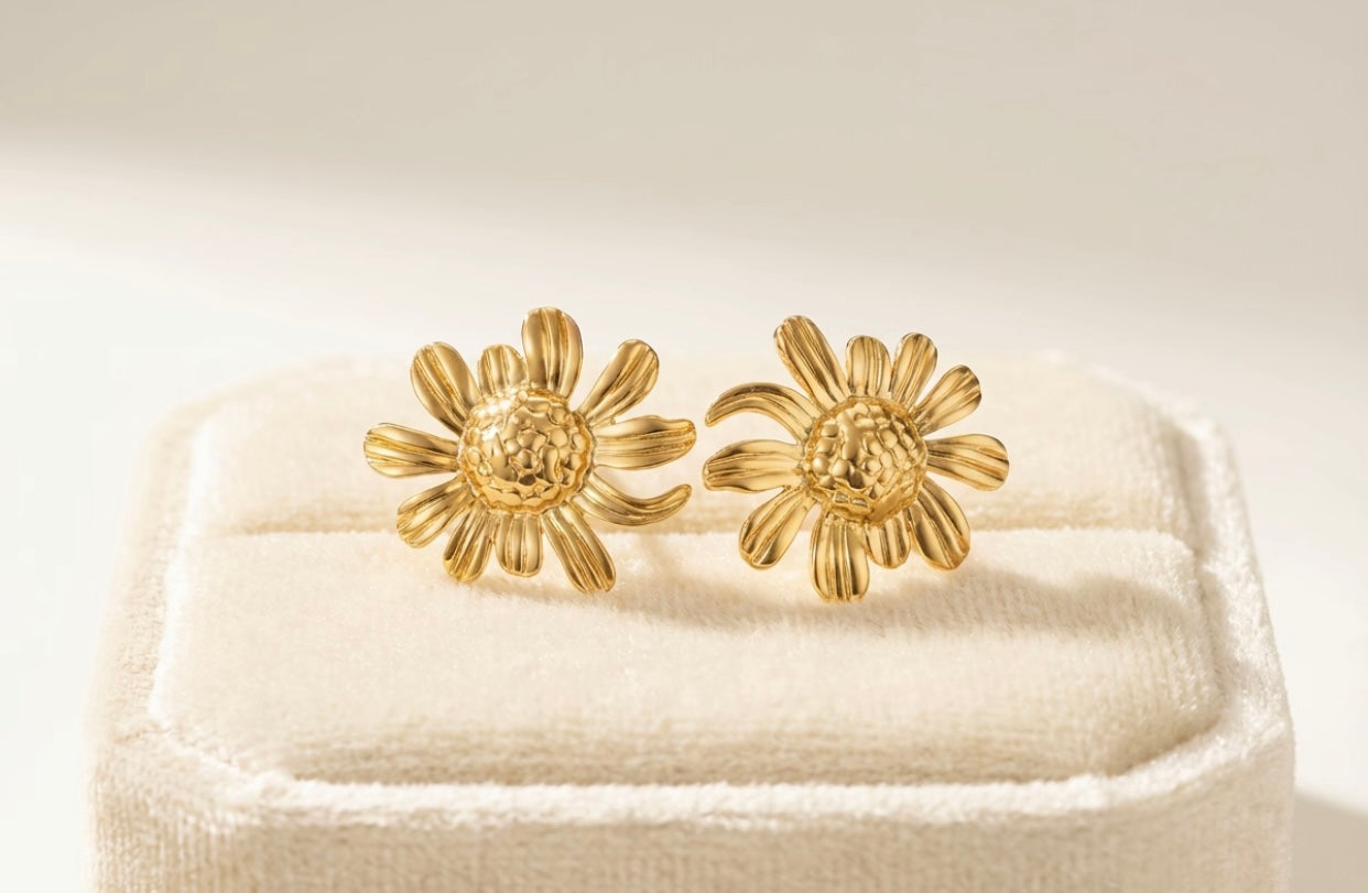Flower Stud Earrings (Stainless Steel)