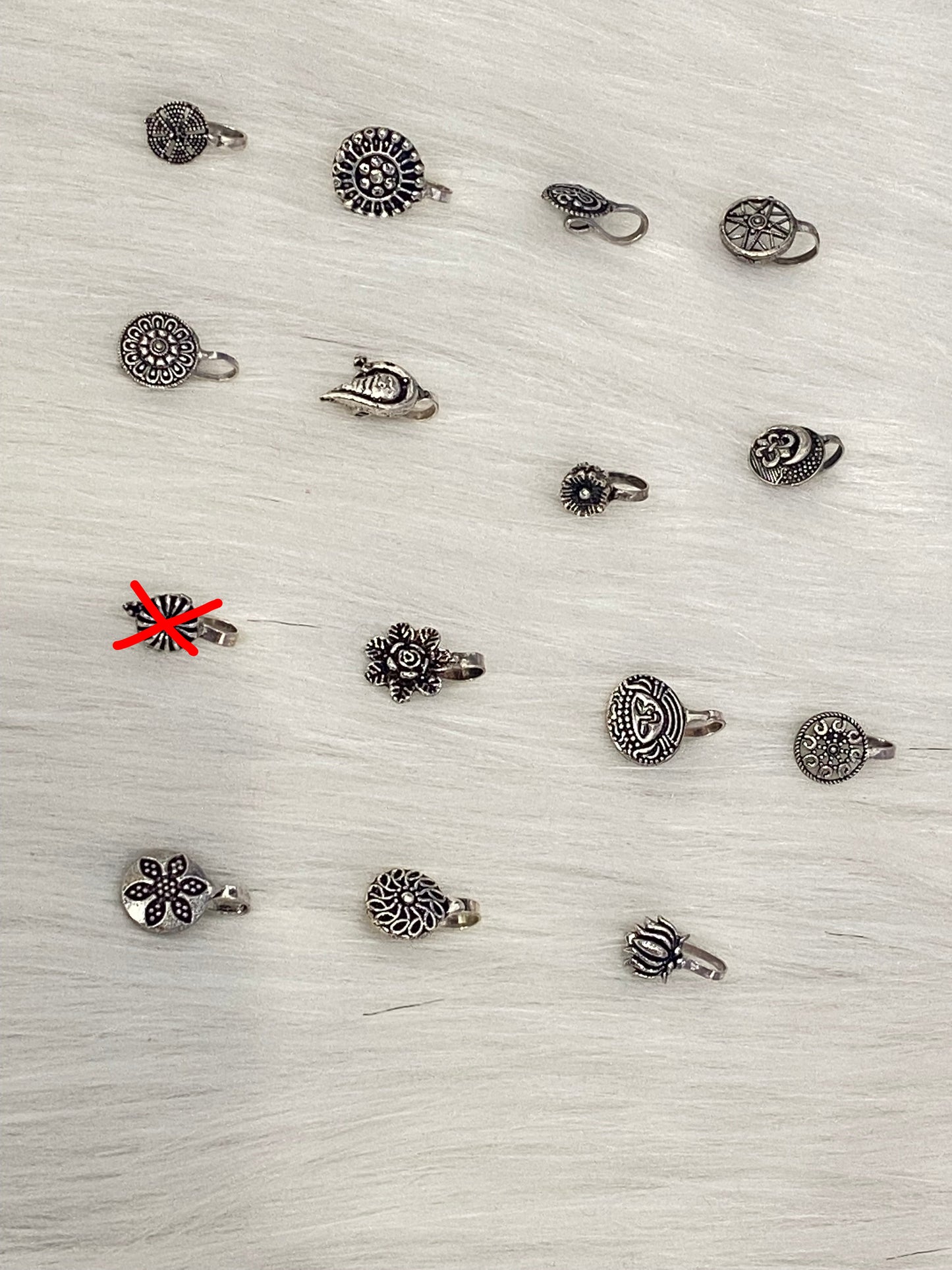 OXIDISED NAVRATRI NOSE PINS/RINGS clip on/ non pierced ring