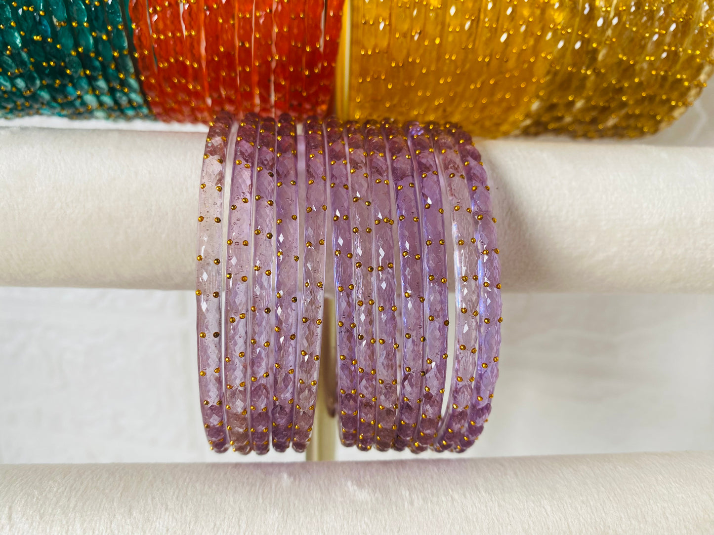 Premium Raindrop Glass Bangles – Size 2.8 – Multiple Colours Available