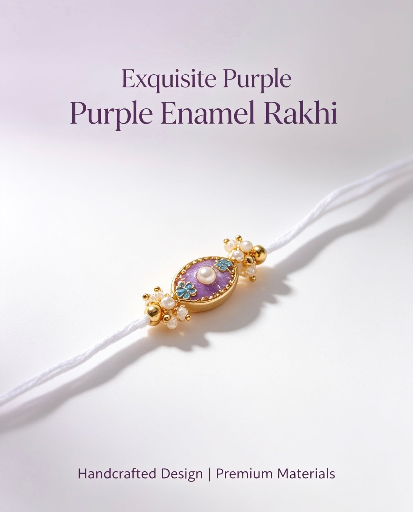 💜 Floral Pearl Enamel Rakhi