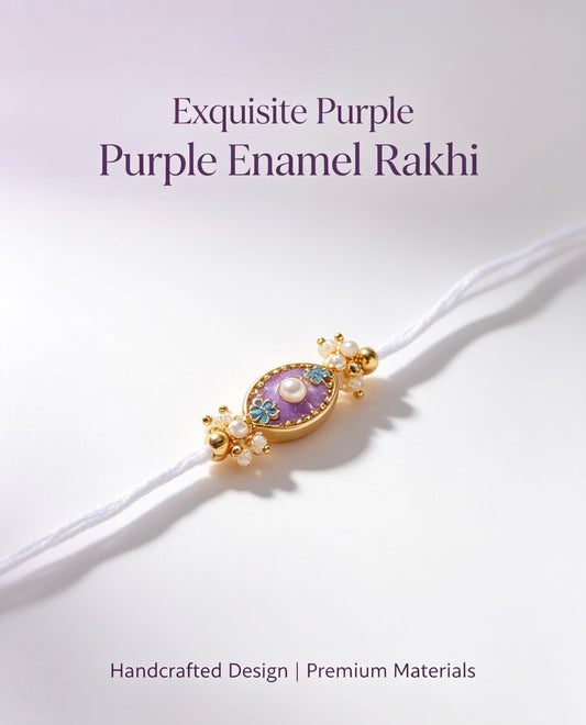 💜 Floral Pearl Enamel Rakhi