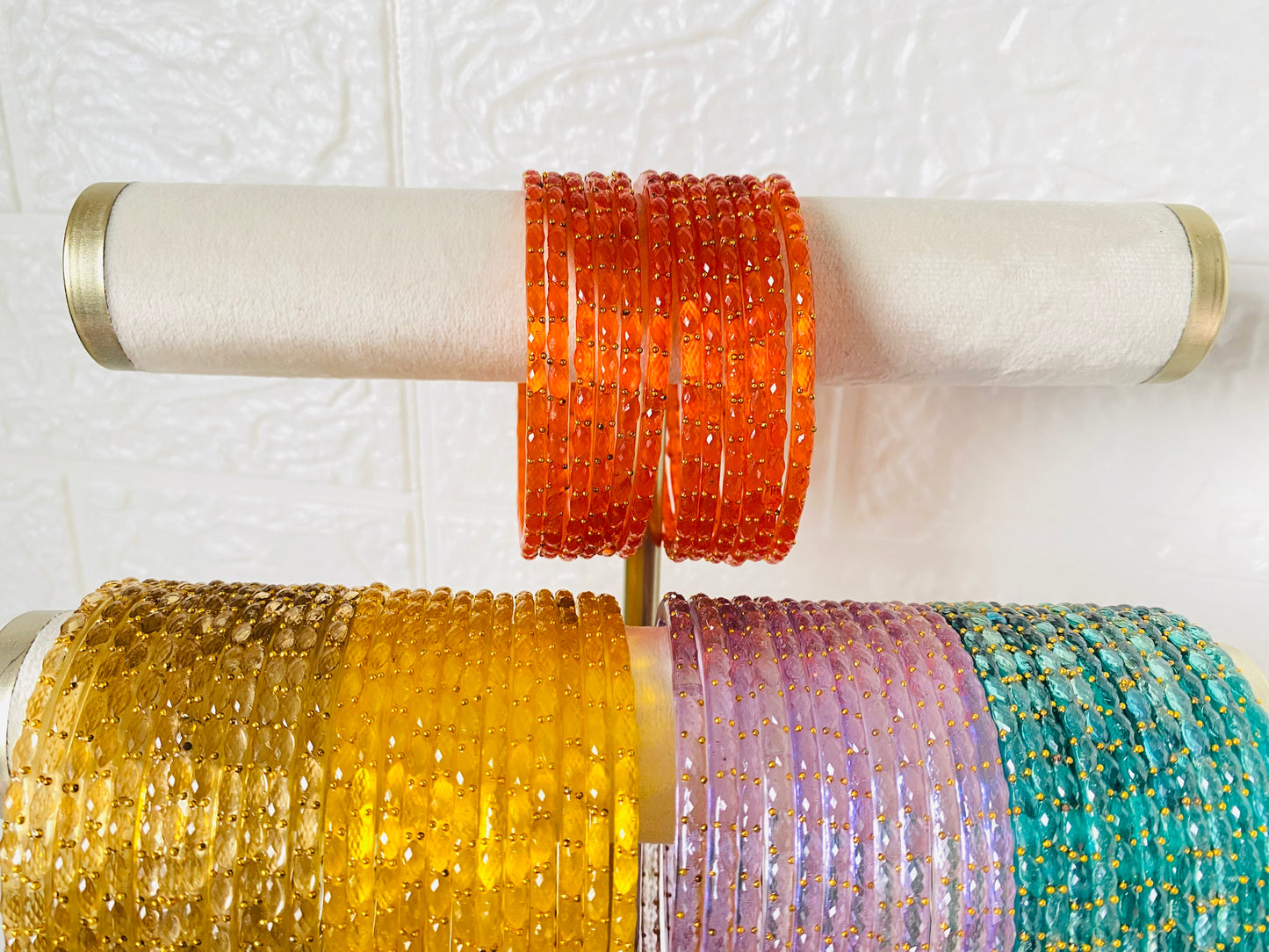 Premium Raindrop Glass Bangles – Size 2.8 – Multiple Colours Available