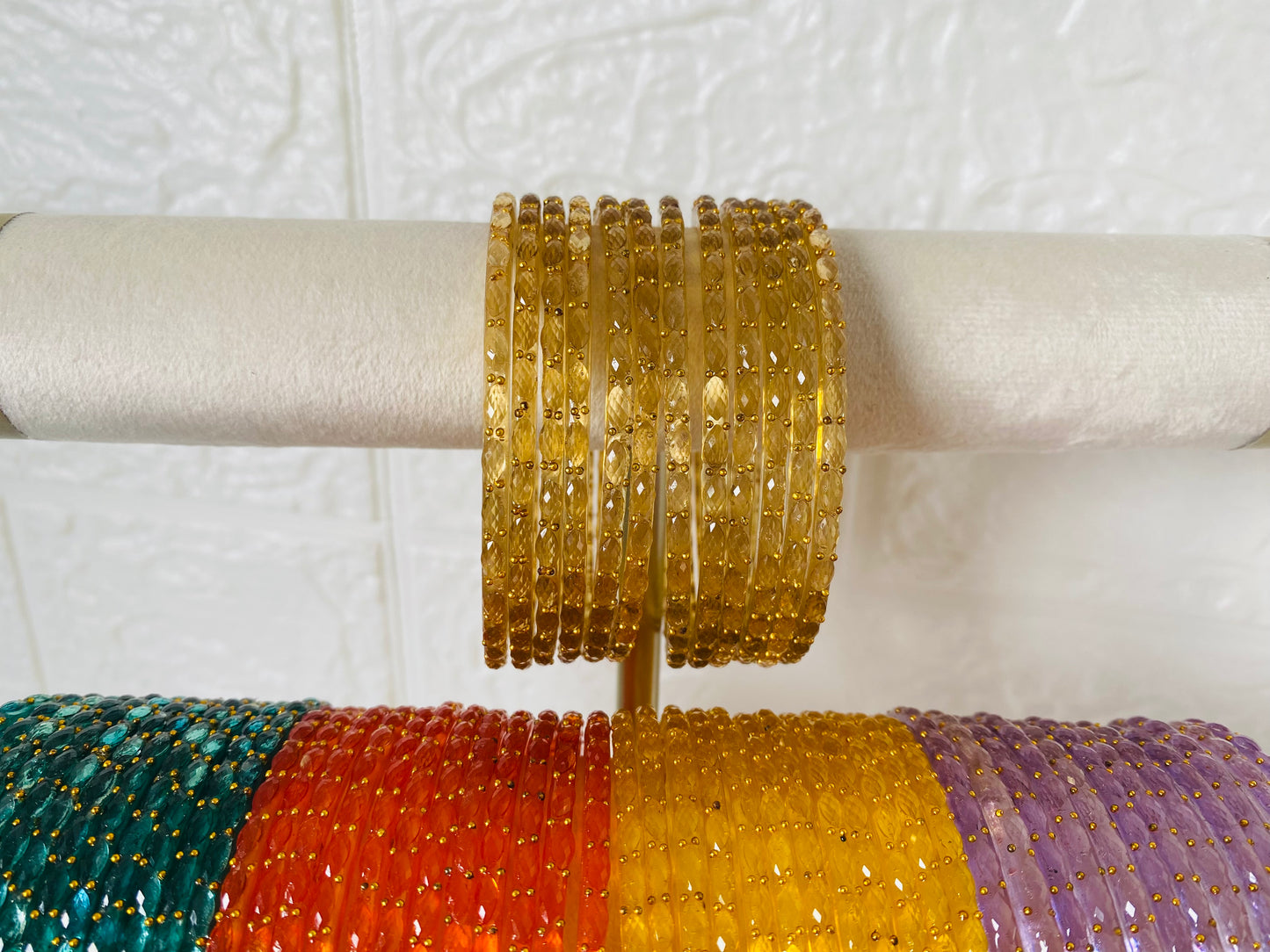 Premium Raindrop Glass Bangles – Size 2.8 – Multiple Colours Available