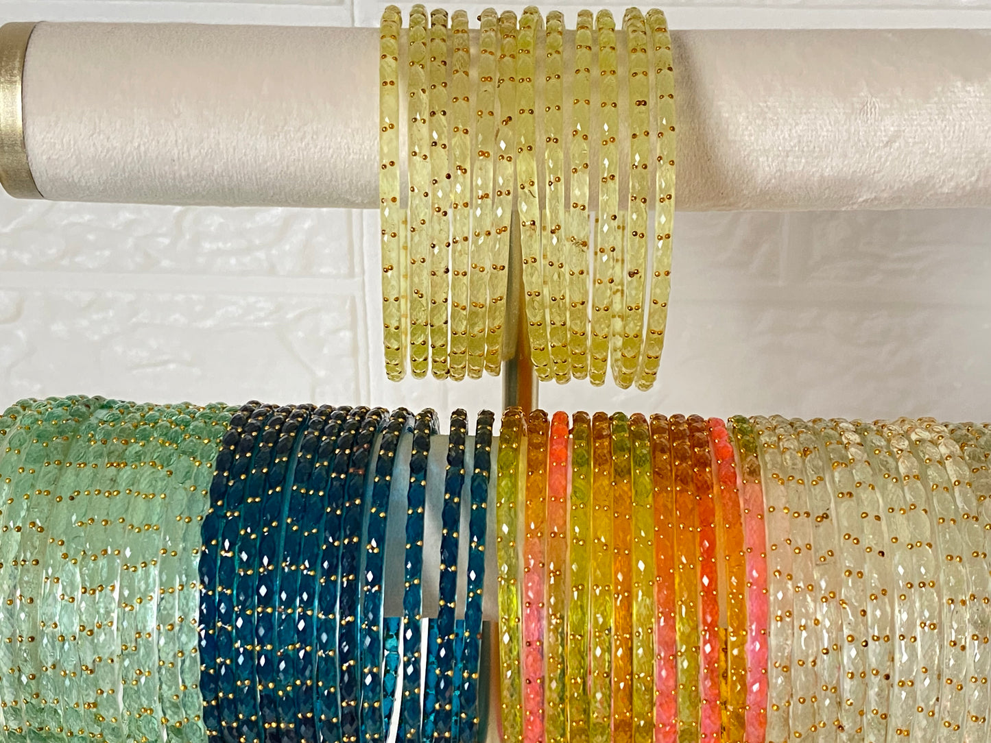 Premium Raindrop Glass Bangles – Size 2.8 – Multiple Colours Available