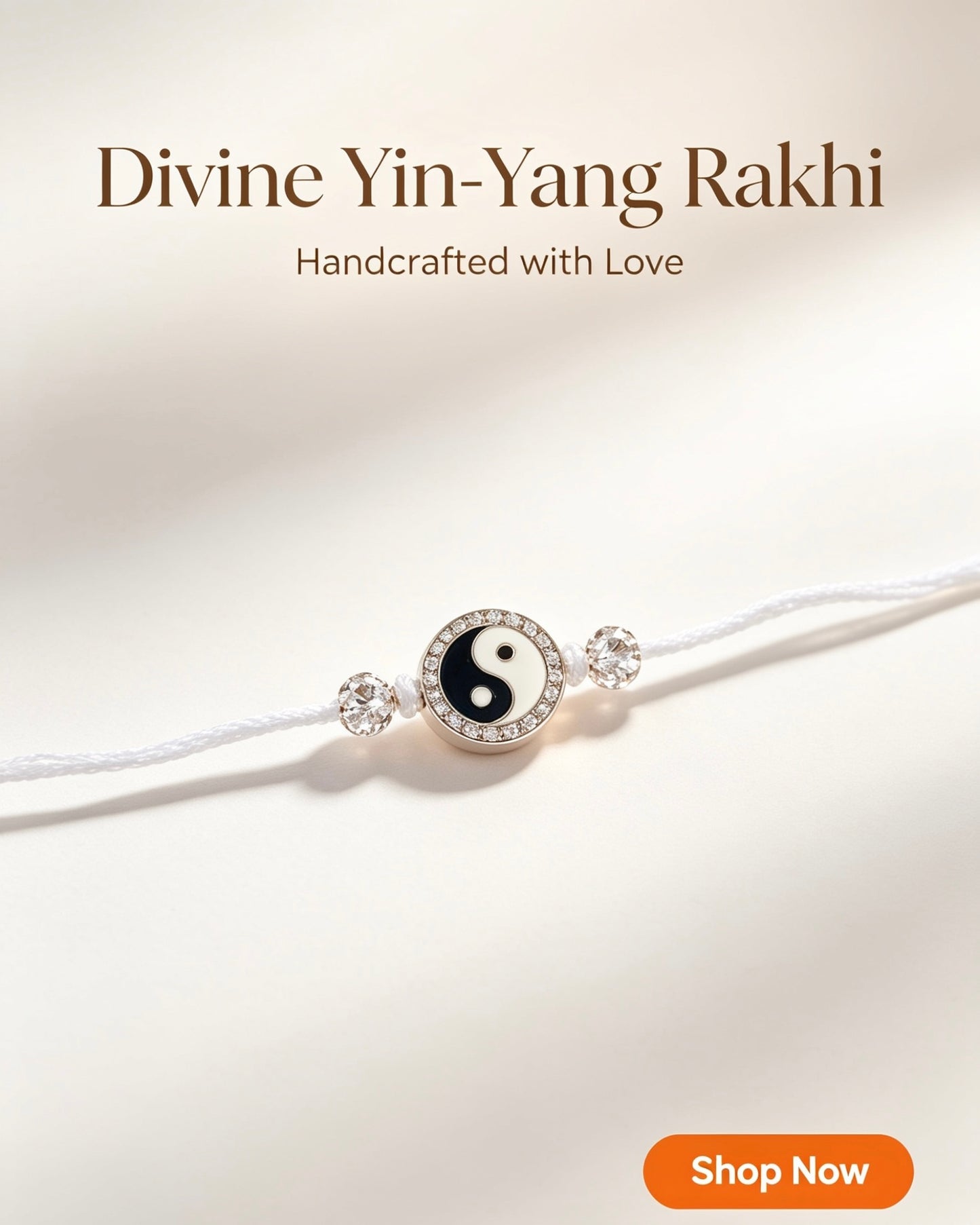 📿 Yin Yang Crystal Rakhi