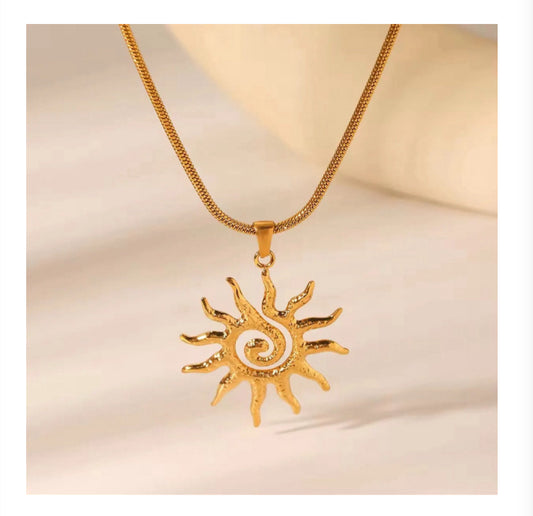 Sun Pendant Necklace (Stainless Steel)