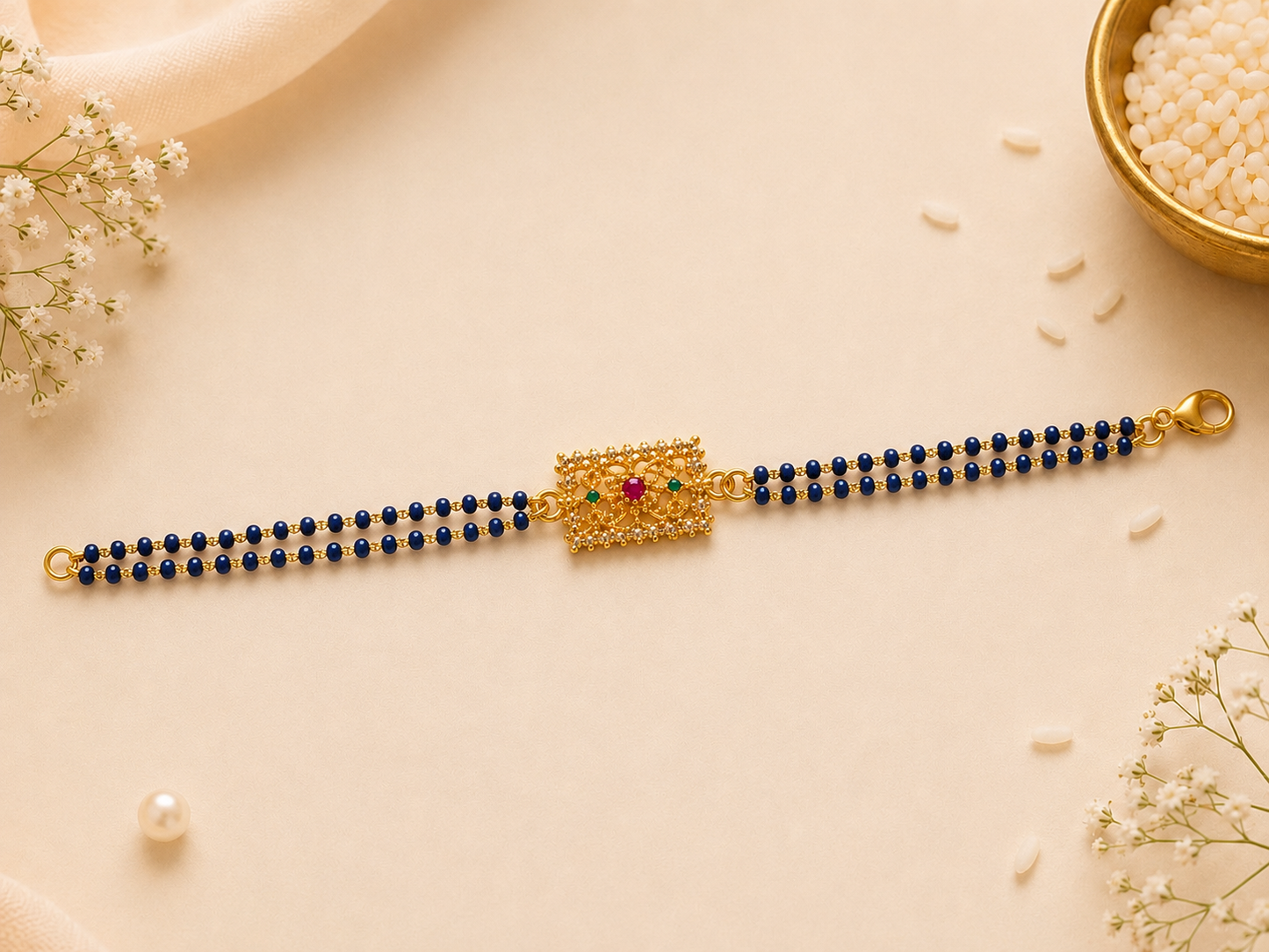 Mangalsutra Bhabhi Rakhi – Traditional Gold Charm Raksha Bandhan Bracelet