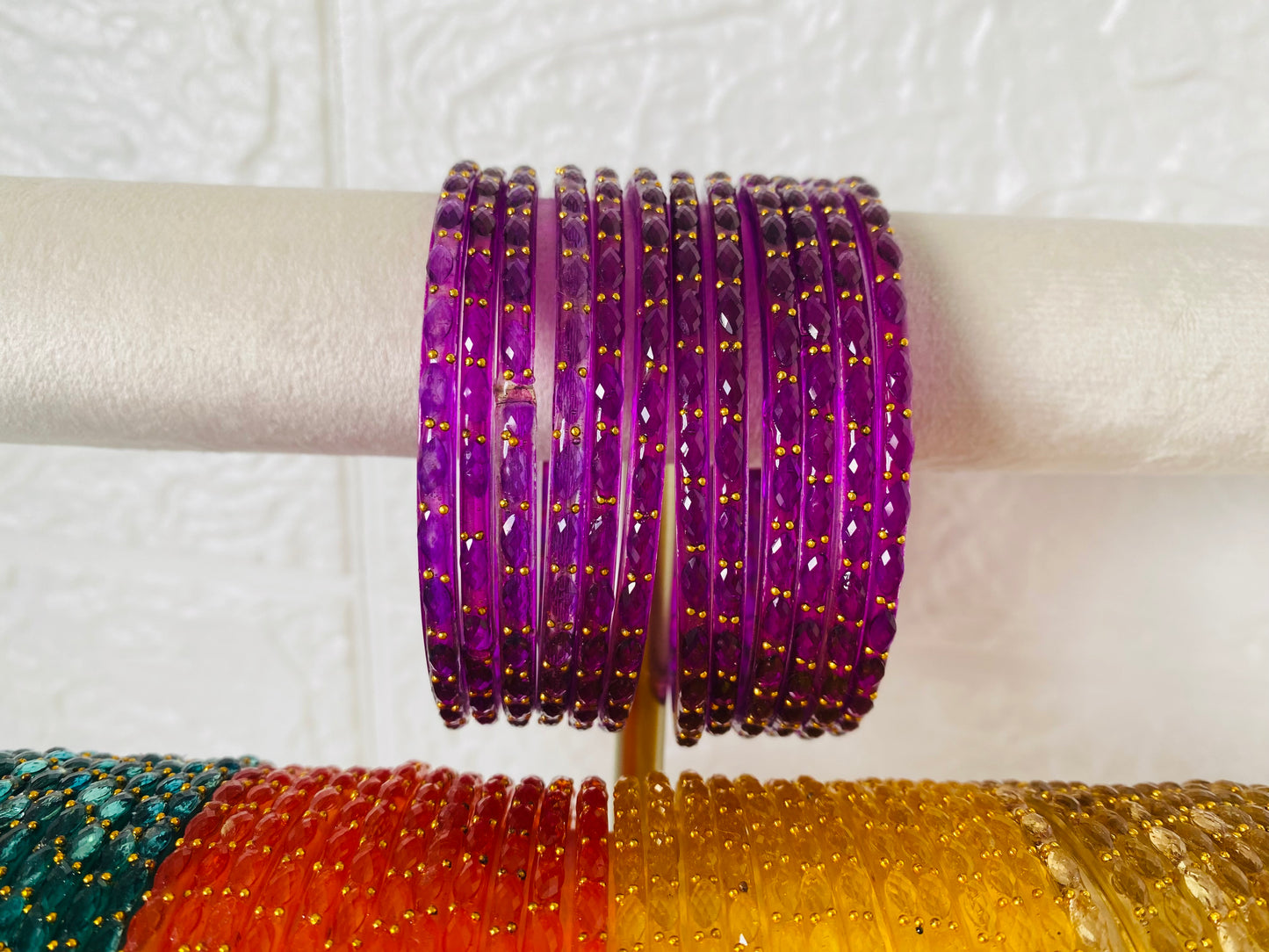 Premium Raindrop Glass Bangles – Size 2.8 – Multiple Colours Available