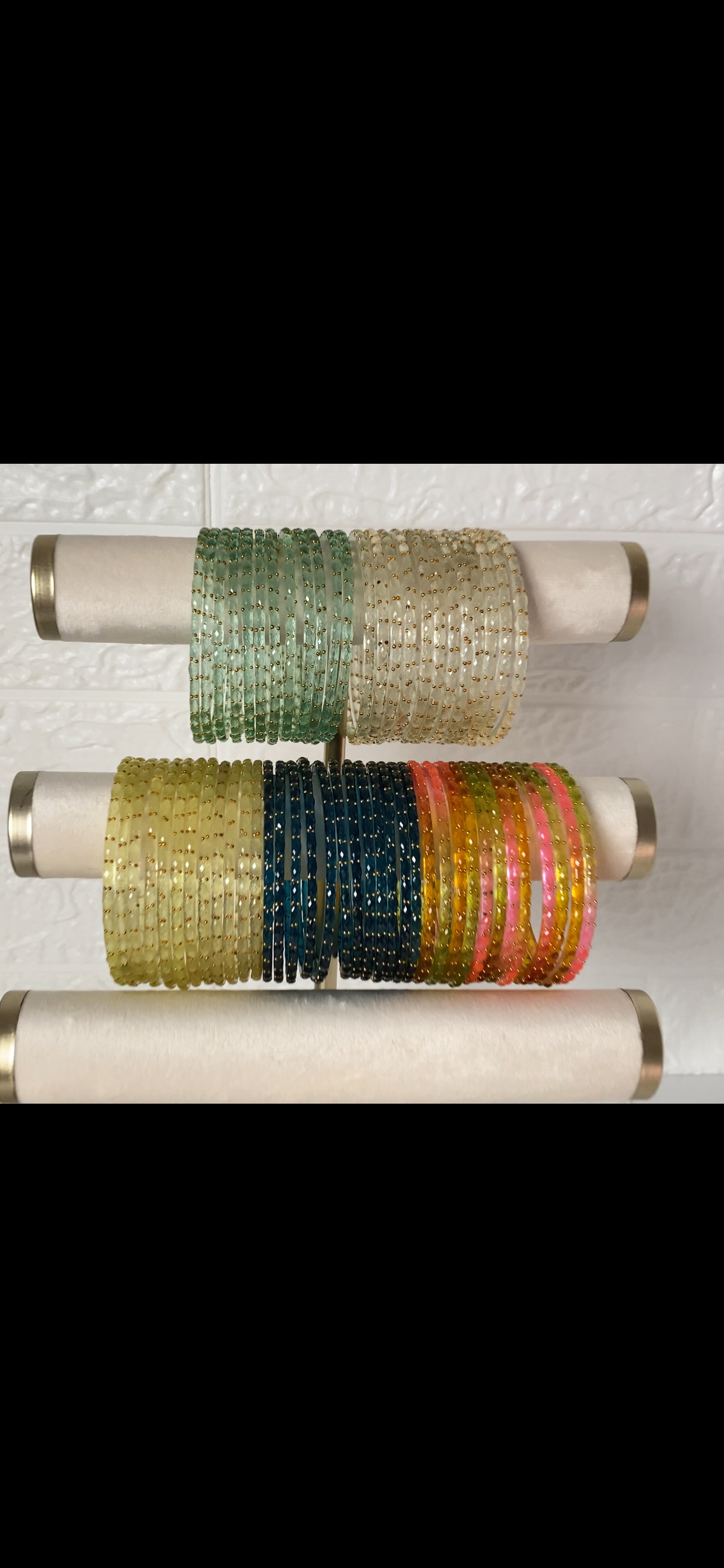 Premium Raindrop Glass Bangles – Size 2.8 – Multiple Colours Available