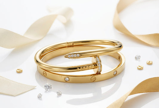 Gold Stainless Steel Luxury Bangle/Bracelet Set