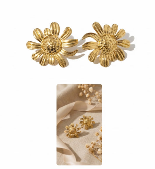 Flower Stud Earrings (Stainless Steel)
