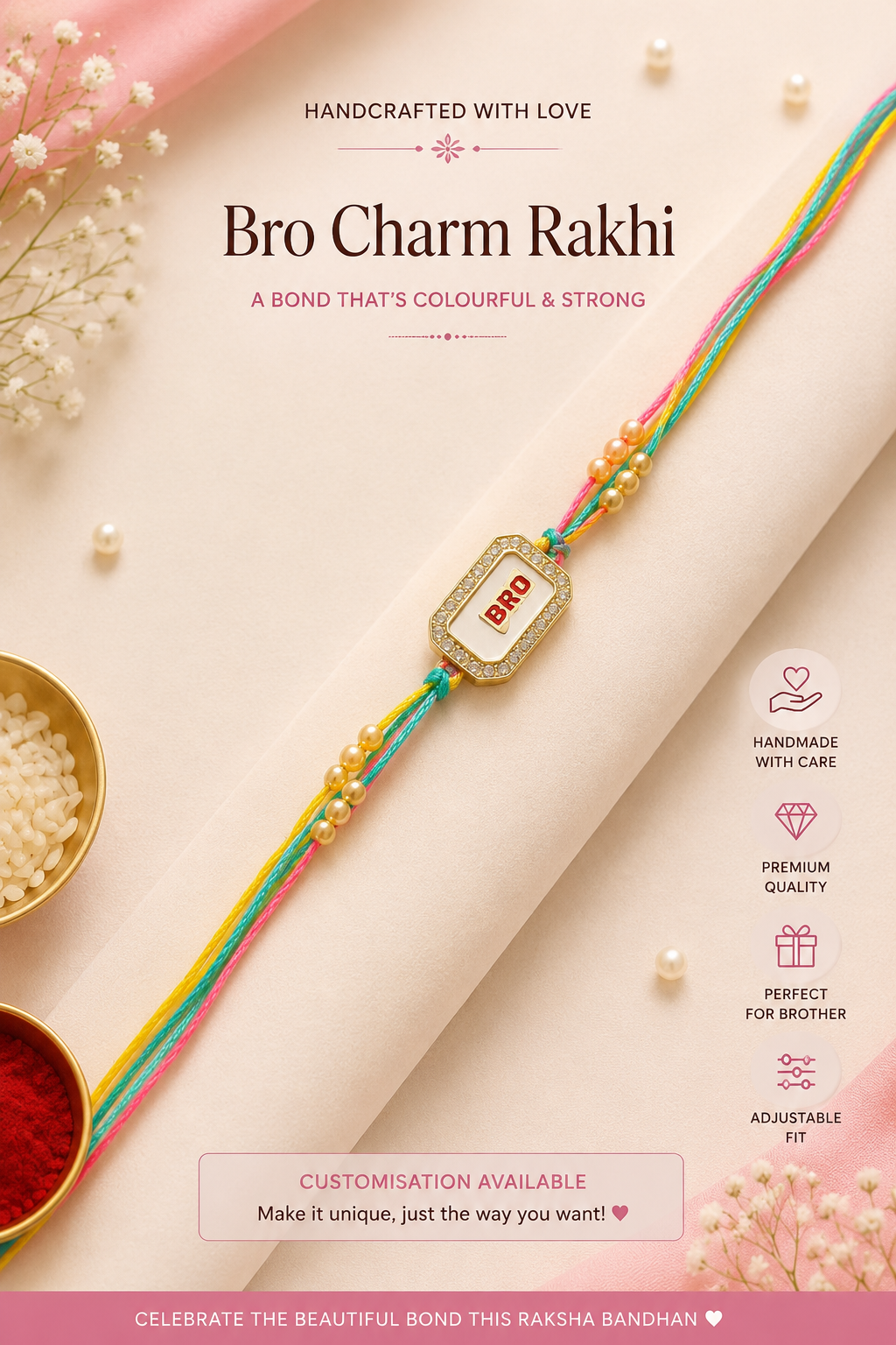 Handcrafted Bro Charm Rakhi