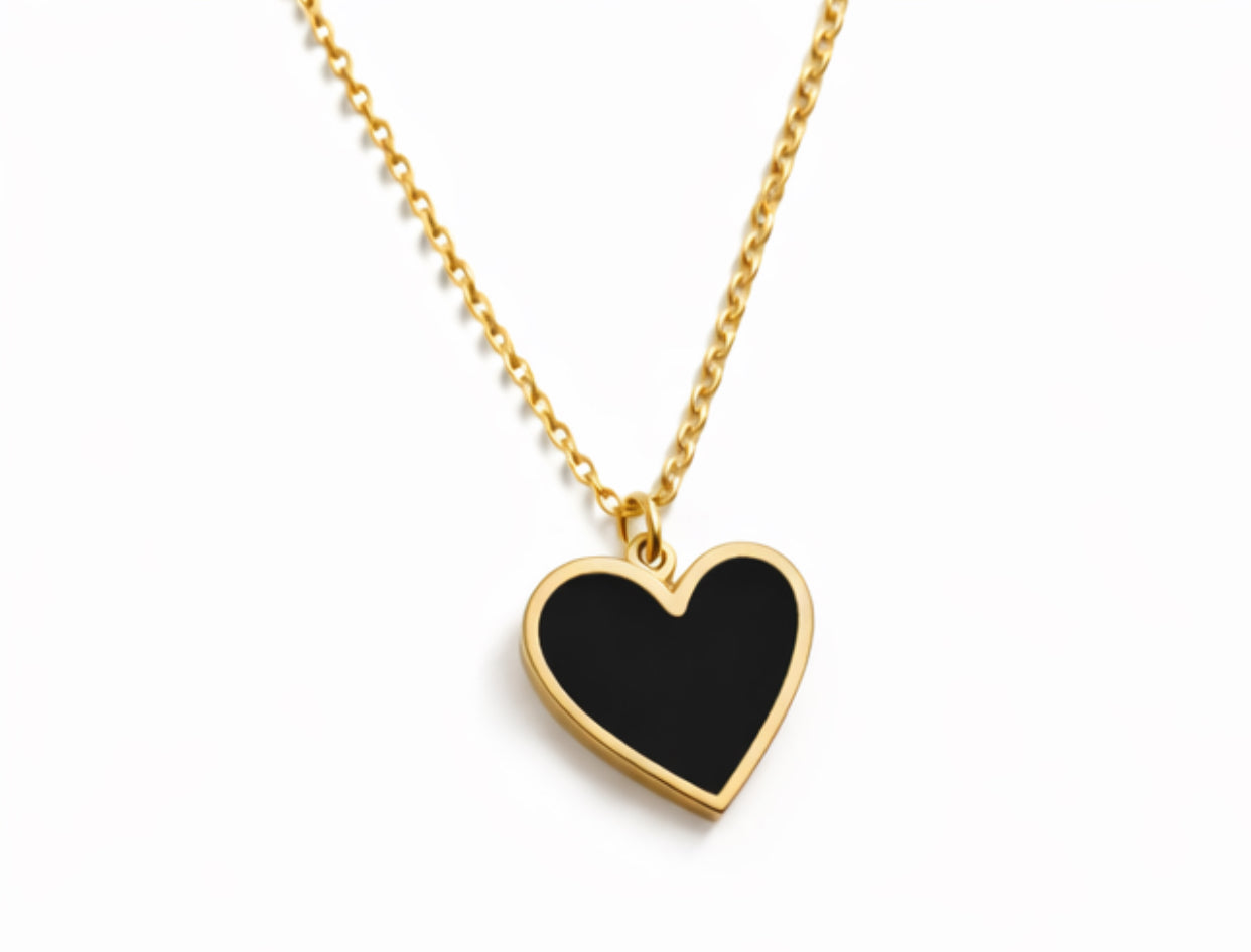 Heart Necklace - 18K PVD Gold Plated Stainless Steel - Water resistant