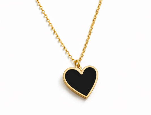 Heart Necklace - 18K PVD Gold Plated Stainless Steel - Water resistant
