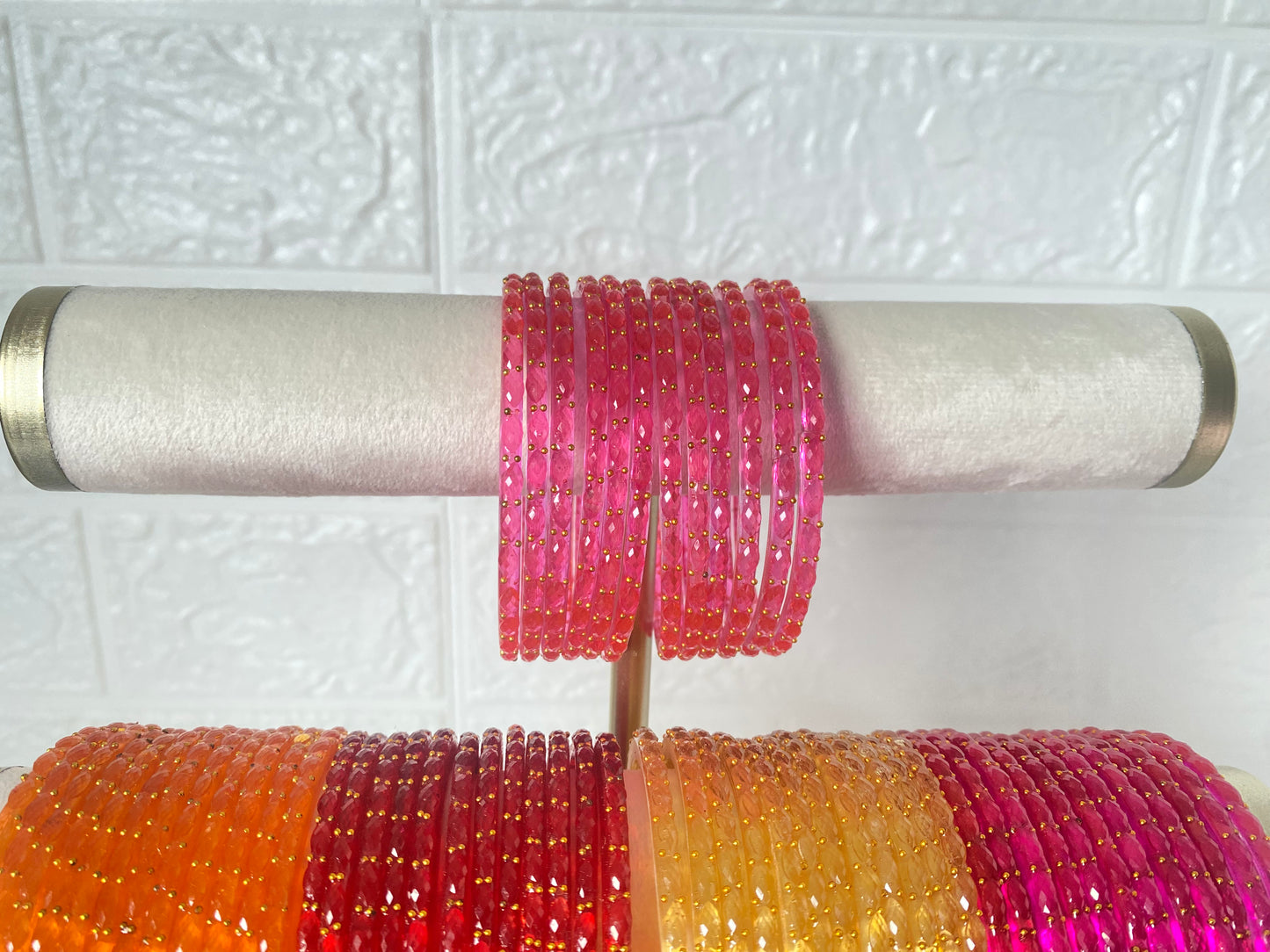 Raindrop Glass Bangles set of 12 Size 2.4