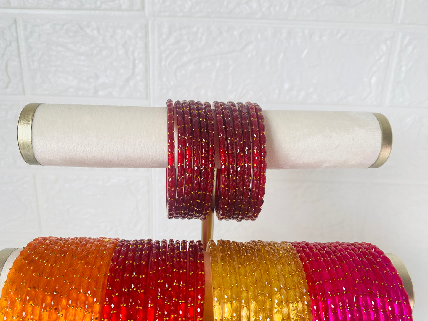Raindrop Glass Bangles set of 12 Size 2.4