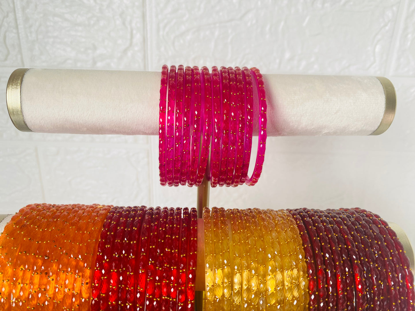 Raindrop Glass Bangles set of 12 Size 2.4