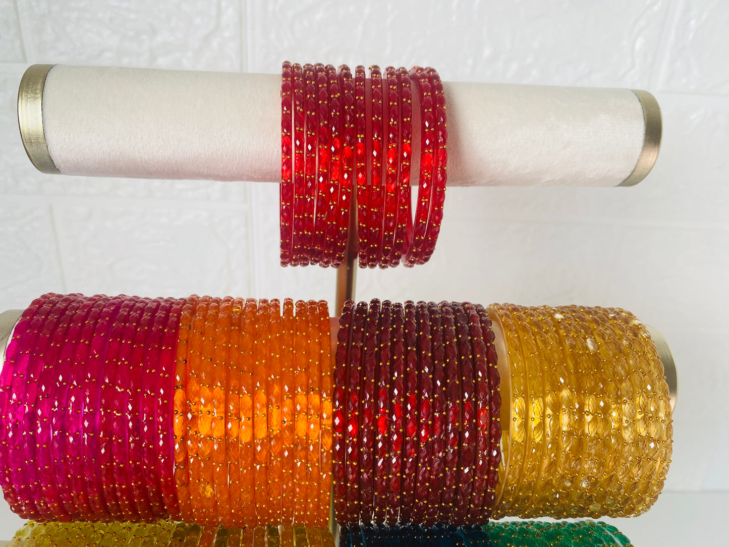 Raindrop Glass Bangles set of 12 Size 2.4