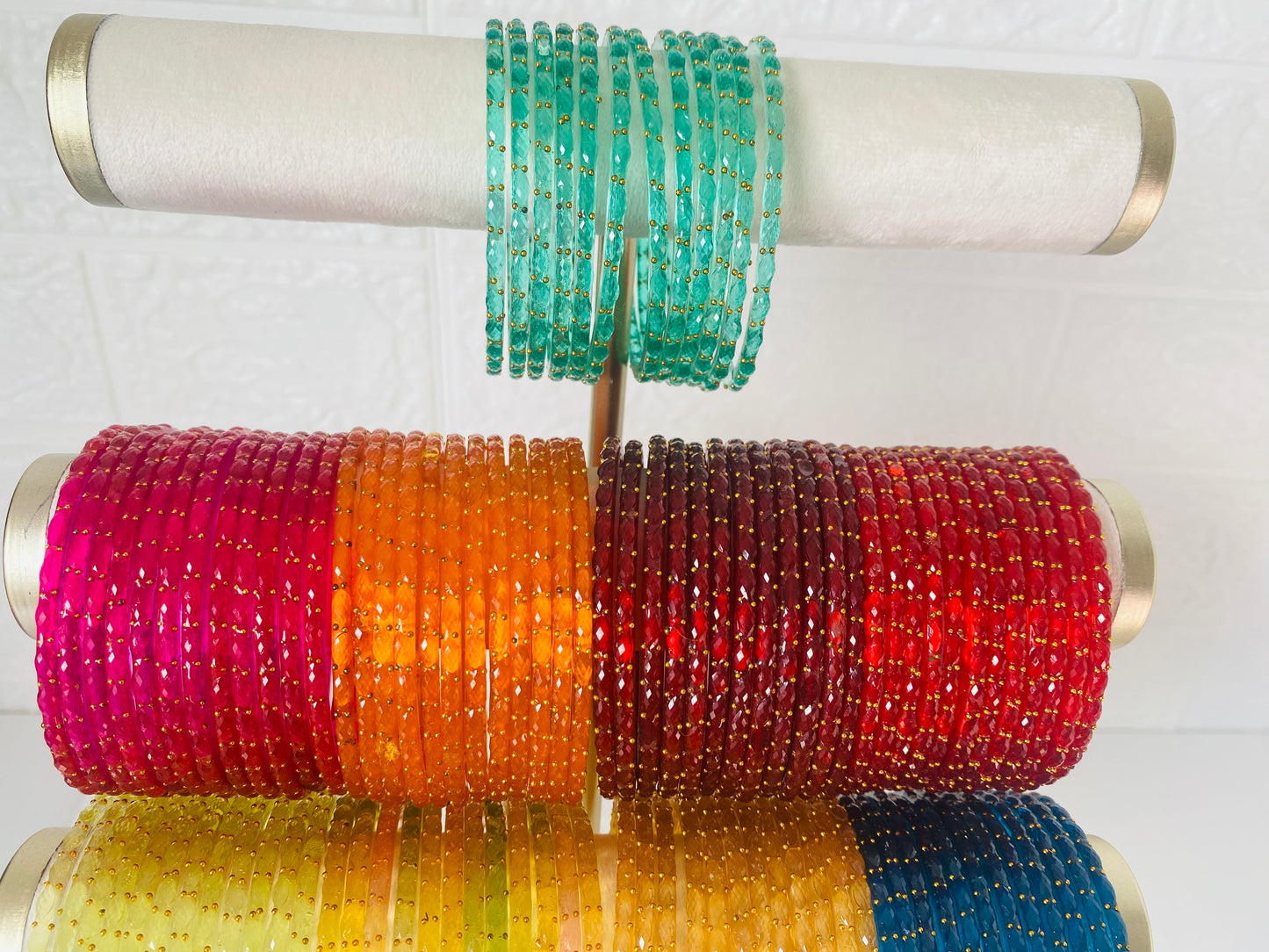 Raindrop Glass Bangles set of 12 Size 2.4