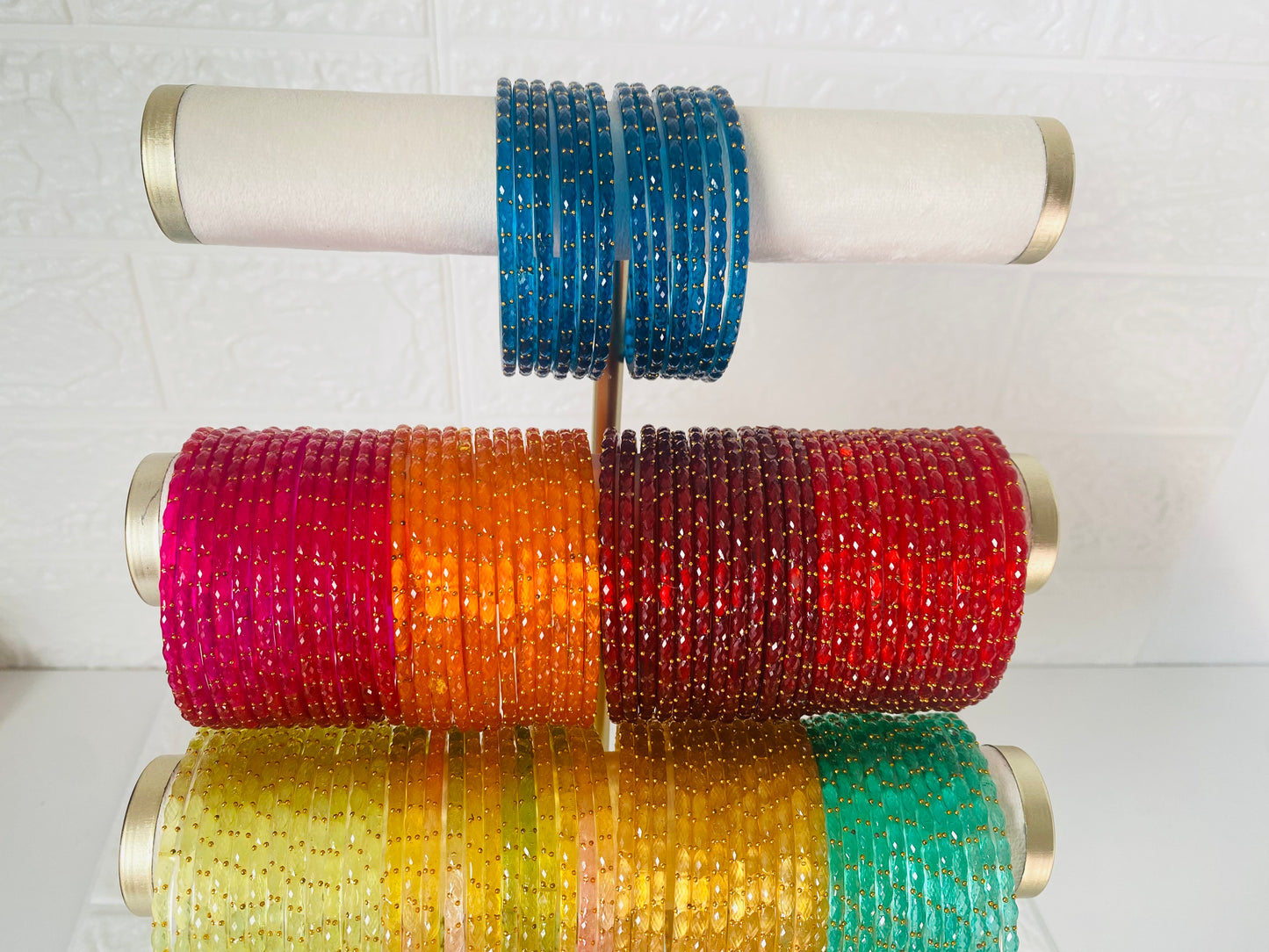 Raindrop Glass Bangles set of 12 Size 2.4