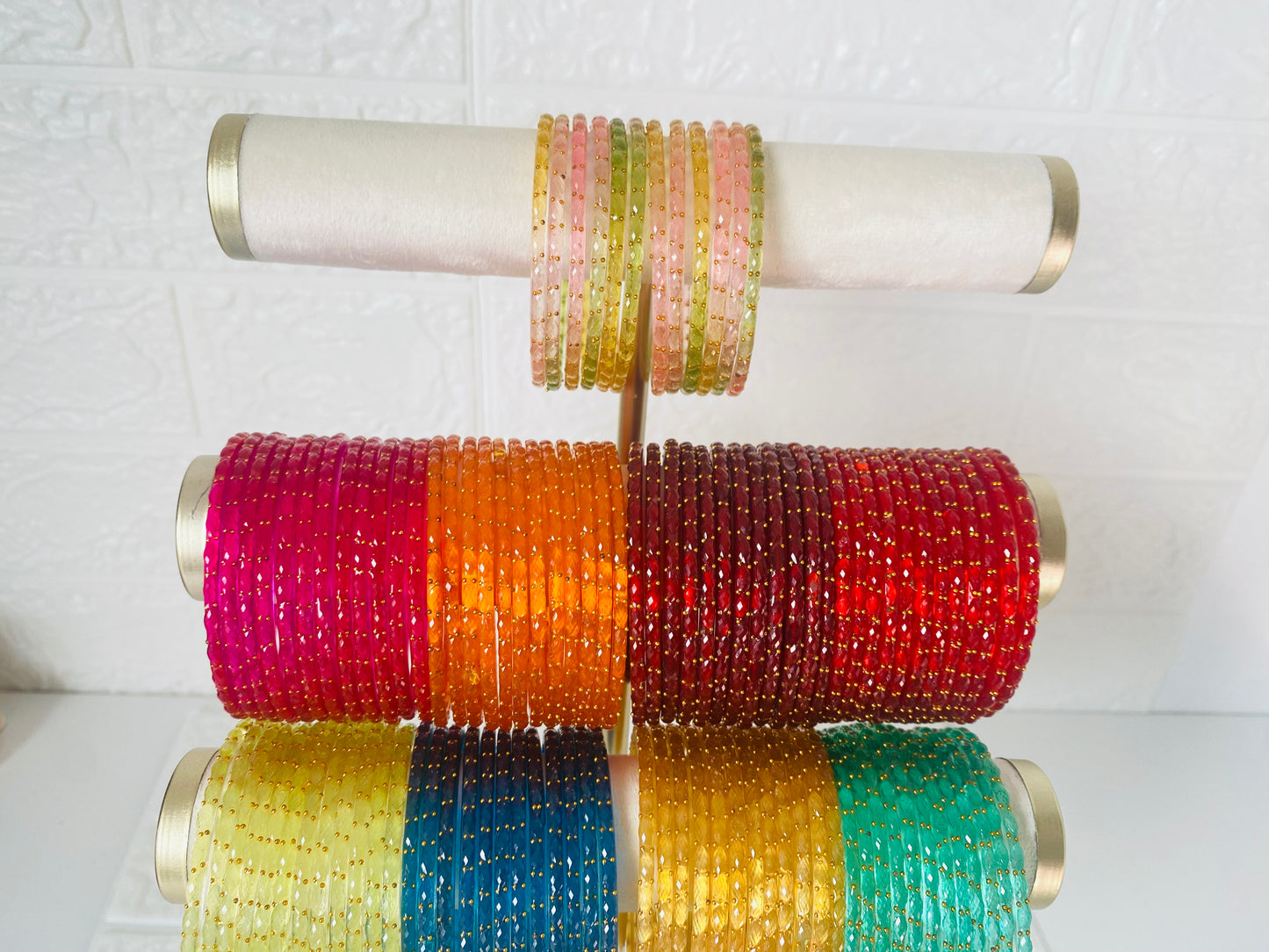 Raindrop Glass Bangles set of 12 Size 2.4