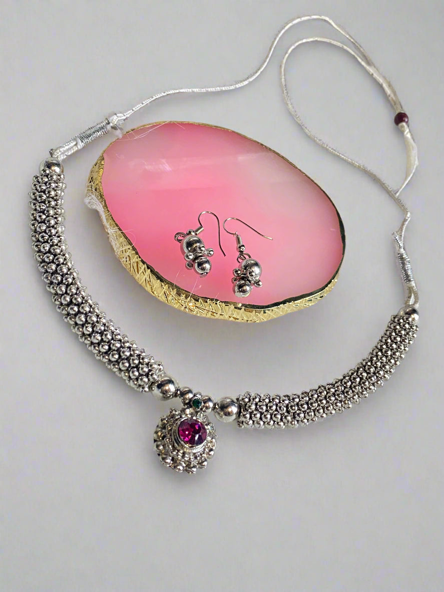 Oxidized silver Jewelry set