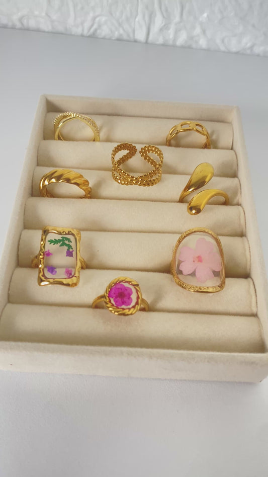 Stainless Steel Adjustable Ring Collection – 8 Unique Styles